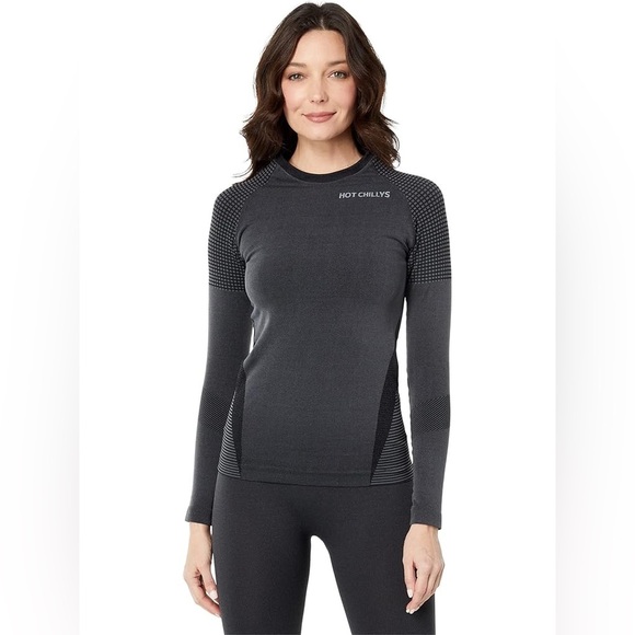 (A1) Hot Chillys Women's 3D Knit Crew Midweight Slim Fit Undershirt, XL, Grey - Picture 1 of 12